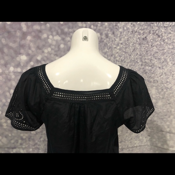 J.Crew Navy blue crochet details Top 2 - Picture 8 of 8